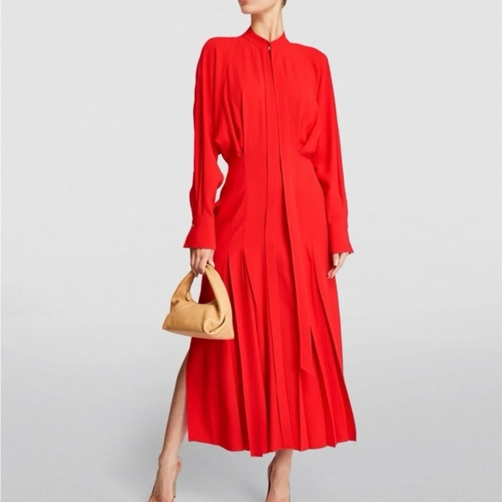VICTORIA BECKHAM
Pleated satin-crepe midi shirt dress - Picture 8 of 9